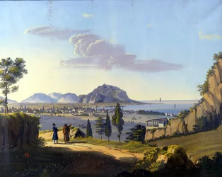 View of Palermo from the Hermitage of the Convent of Santa Maria del Gesu.