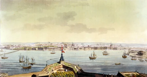 View of Saint Petersburg - in The Old and Modern Costume by J. Ferrario, Milan