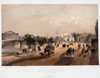 View of the 1855 Universal Exhibition in Paris in France