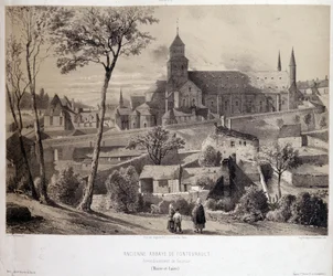 View of the Abbey of Fontevrault (Fontevraud) near Saumur