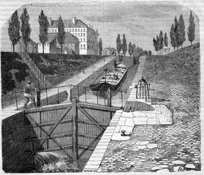 View of the Canal Saint Martin in the vicinity of Paris
