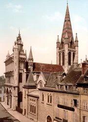 View of the Church of Notre Dame in Dijon. Photochrome, circa 1890