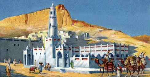 View of the Horeda Mosque, Hadramaout Desert, Yemen
