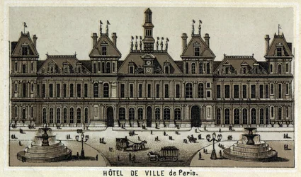 View of the City Hall of Paris and the Place