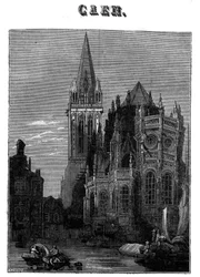 View of the city of Caen in Normandy in the 19th century