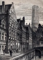 View of the City of Mechelen in Belgium (engraving)