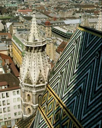 View of the Glazed Tile Roof of the Cathedral