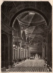View of the interior of the Church of the Madeleine in Paris in 1843, shortly after it opened for worship