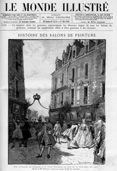 Visit of the exhibition of paintings at Place Dauphine on Ile de la Cite in Paris, on the day of the Fete Dieu in 1725