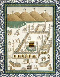 Wall faiences: panel representing the Kasbah (casbah) and its surroundings (Mecca) - in 
