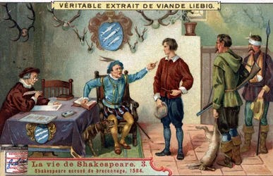 William Shakespeare (1564-1616) accused of poaching in 1584