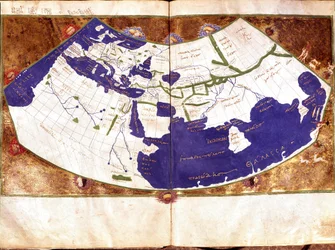 World map of Claudius Ptolemaeus, Greek astronomer and astrologer