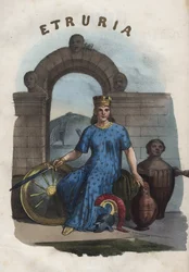 Allegory of Etruria - engraving from “Usi e costumi di tutti i popoli dell