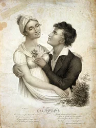 Genre scene representing a couple