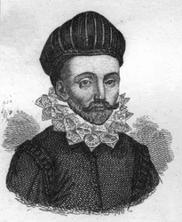 Portrait of François Gaucher, dit Scevole de Saint Marthe, French Writer of the 16th Century. Engraving of 1835