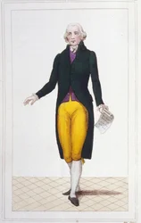 Portrait of Jean Marie Roland de La Platière, French politician (1734-1793) (engraving of 1830)