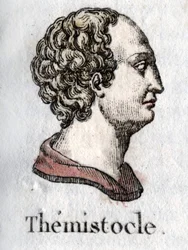 Portrait of Themistocles, Greek statesman and general (c. 525 BC - c. 460 BC). Engraving from 1822.