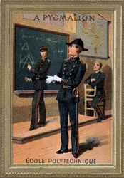 Students of the Ecole Polytechnique. Chromolithography. End of the 19th century
