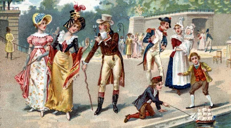 The Tuileries Garden at the end of the 18th century (Liebig chromolithography of the 19th century)