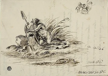 Recto: A River God; verso: a sonnet by Santi Rinaldi