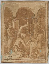 Drawing, Copy of the Crowning with Thorns in the Small Passion by Albrecht Dürer, published in 1511, 1525-1600