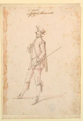 Costume Design: A Captain for a Ballet, ca. 1720