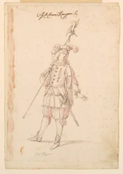 Costume Design: A German for a Ballet, ca. 1720