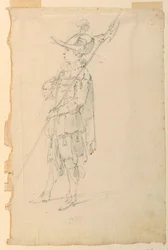 Costume Design: A Halberdier for a Ballet, ca. 1720