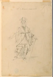 Costume Design: A Man in Fantastical Attire for a Ballet, ca. 1720