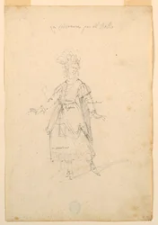 Costume Design: A Woman Singer for a Ballet, ca. 1720