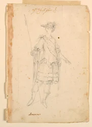 Costume Design: America for a Ballet, ca. 1720