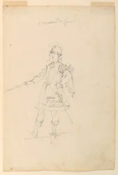 Costume Design: The Master of Arms for a Ballet, ca. 1720
