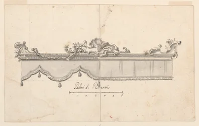 Cresting of a canopy (figure sketches), ca. 1750–75