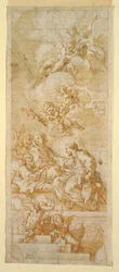 Death of St. Joseph, study for a ceiling painting, ca. 1670–1747