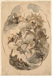 Drawing, Design for a Ceiling, 17th–19th century