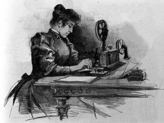 A telegraph operator invented by Samuel Finley Breese Morse. Engraving of the 19th century