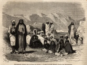 Afghan Montagnards Near Sarwar. Engraving to Illustrate the Voyage to Punjab and Kashmir, Story by Guillaume Lejean, in 1866, Published in Le Tour du Monde, Nouveau Journal des Voyages