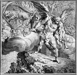 Allegory of the North Wind. 18th century engraving