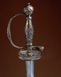Armory and silverware: Guard of silver gold of the 18th century. Paris, Decorative Arts