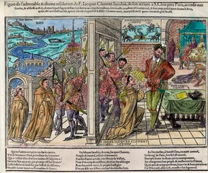Assassination of the King of France Henri III by Jacques Clement