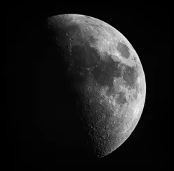 Astronomical Glass Plate Slide of the Moon in First Quarter (1899)