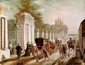 Catherine II Leaving the Peterhof Palace