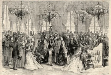 Charity sale to the Ministry of Foreign Affairs for the construction of a German hospital in Paris. Engraving in 