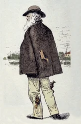 Charles Darwin (1809 - 1882), English naturalist with squirrels
