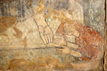 Christ Blessing with Magdalene at His Feet (detail)