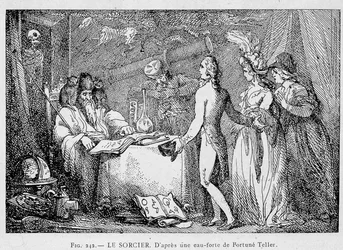 Consultation of a wizard - engraving