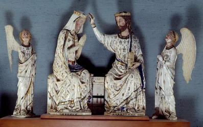 Coronation of the Virgin. Christ, wearing a king