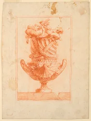Design for a Vase with Satyrs