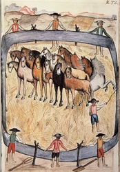 Dressage of Wild Horses, from the Book 