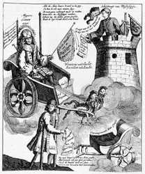 Dutch Satirical Print Against John Law (1671-1729), on the Mississippi Case
